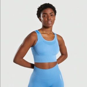 Gymshark energy seamless crop top blue bra